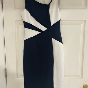 Elegant Navy and White Dress